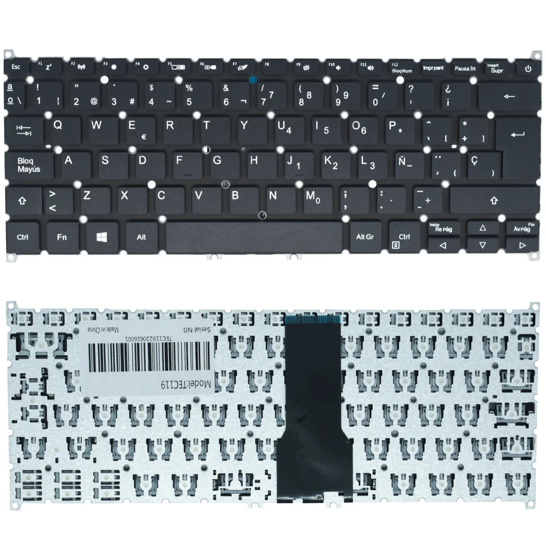 Teclado para IdeaPad Acer Swift 3 SF314-54 SF314-54G SF314-41 SF314-41G (Tecla Encendido), esp, negro - Imagen 2